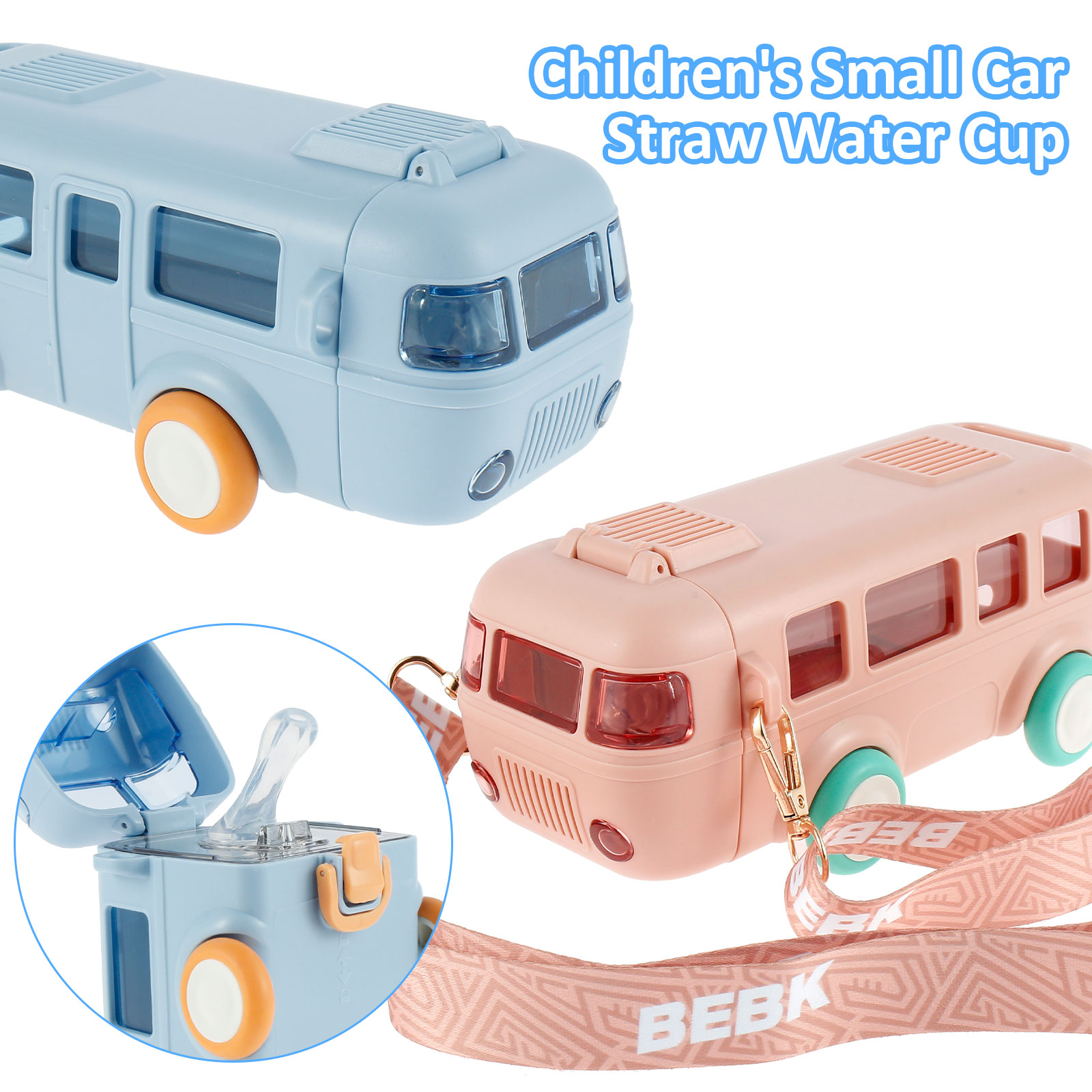 Smart Water Bottle Tracker - Car Straw Water Cup 500ml Portable