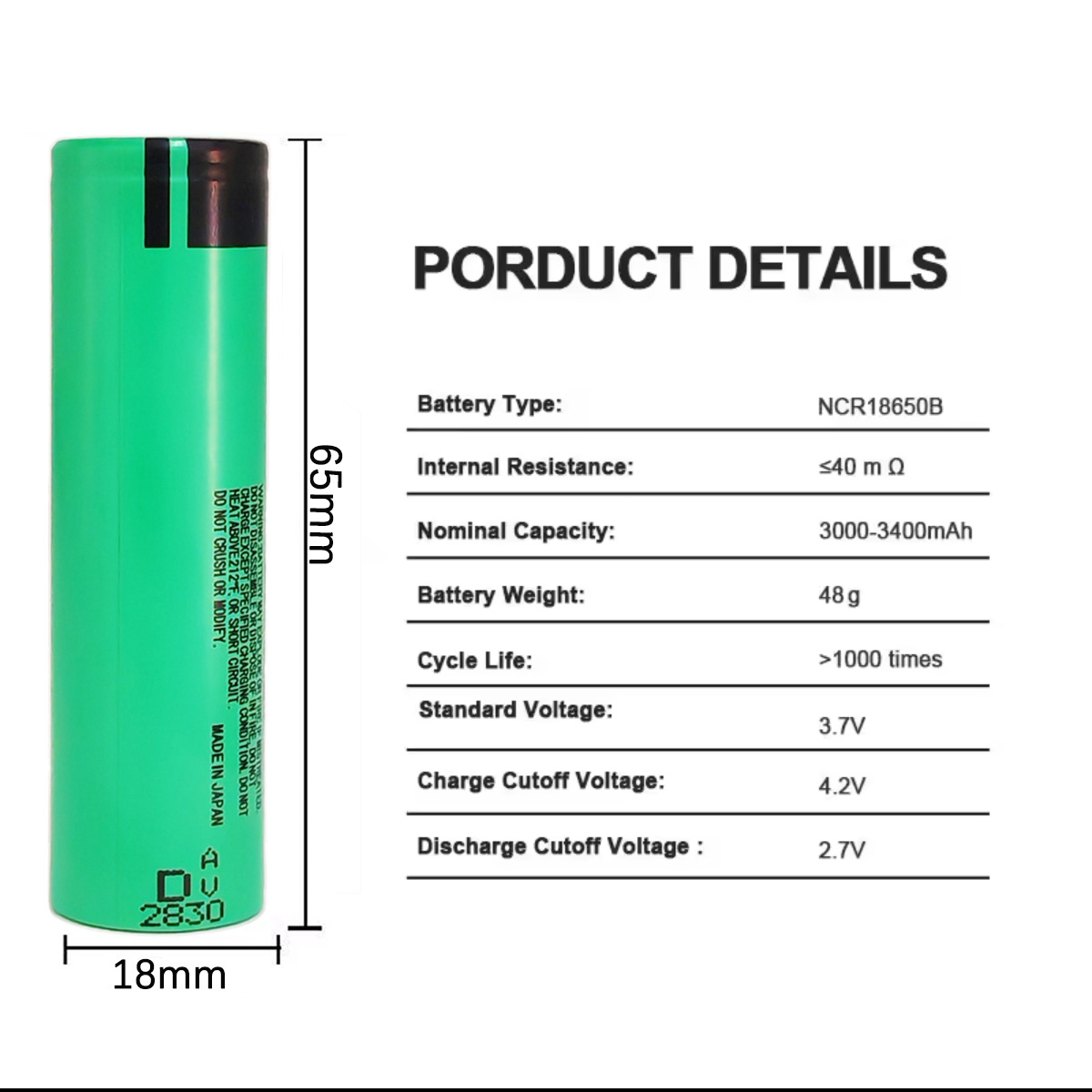 18650 Battery 3.7V 3000MAH Hig – Electronics And Gadgets Ce Bewertung und Preis