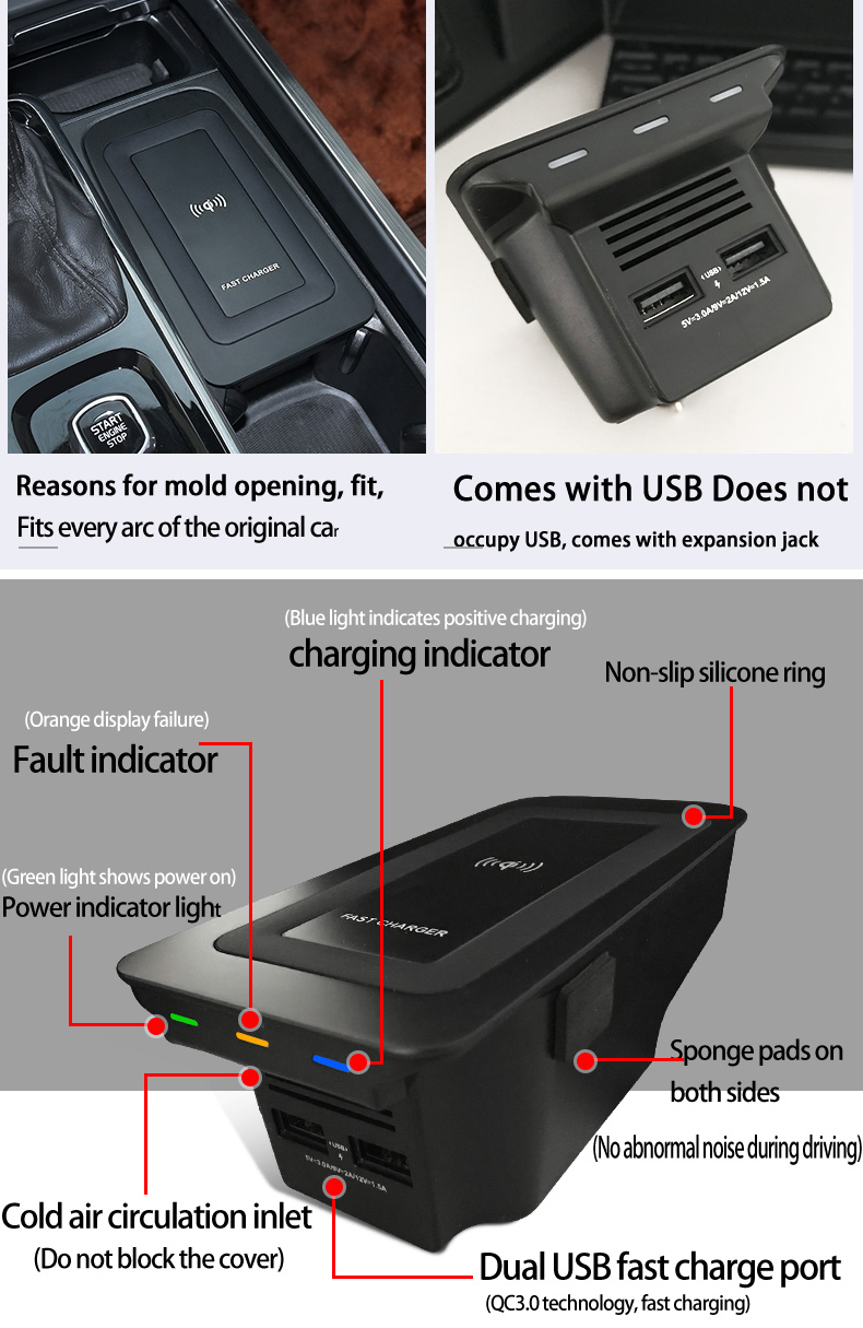 15w Wireless Charger for Volvo – Wireless Phone Charger Pad Bewertung und Preis