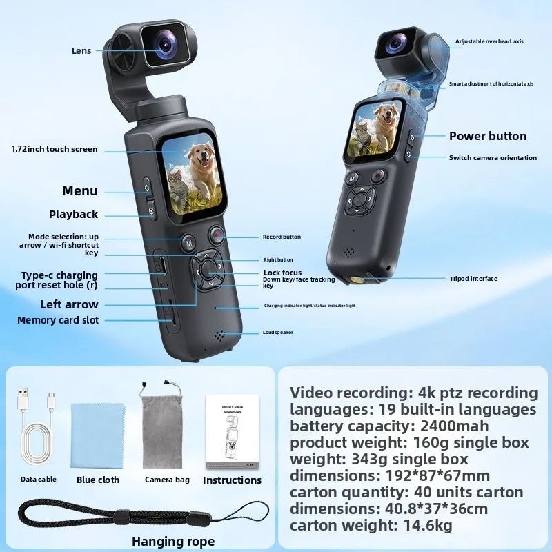 4K HJD05 Pocket 3 Camera with  – Action Camera 4K Bewertung und Preis